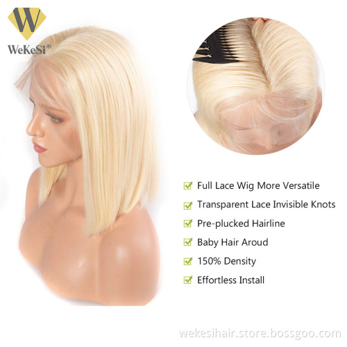 Wholesale 613 blonde bob human hair wigs,wholesale price peruvianshort 613 human hair lace front wigs for black women